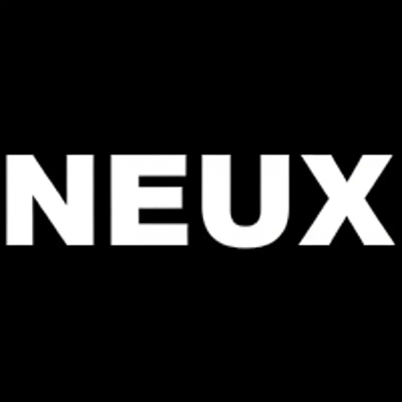The NEUX mark, white on black